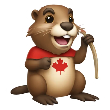 beaver canadian flag  sticker