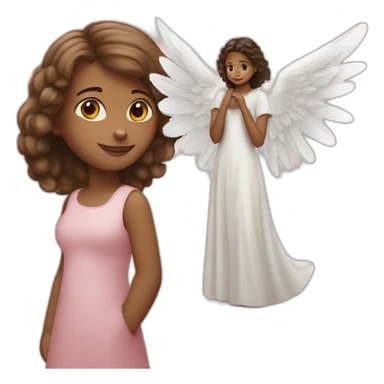 Girl with angel tomar sticker