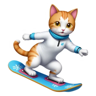 Cat snowboarding  sticker