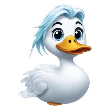 duck with hair like Elsa from frozen  sticker