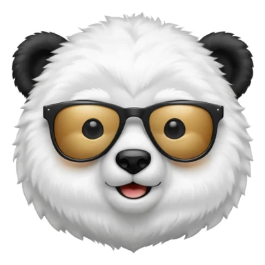 baby polar bear wear black sunglasses sticker