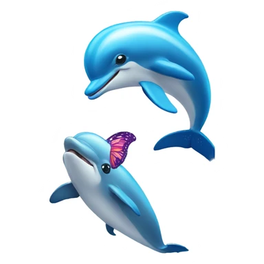 Dolphin and butterfly sticker