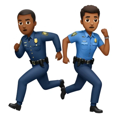 Black man running from the a white police officer  sticker