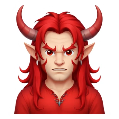 a long-haired devil with shirt sticker