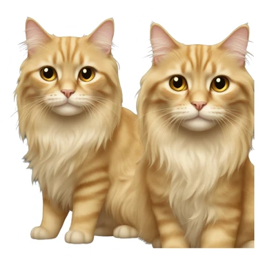 Two longhair cats, one is golden, one is creamy sticker