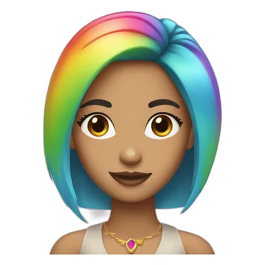 Posh-Girl-with-raibow-hair sticker