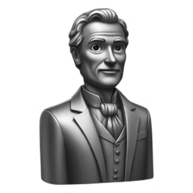 Metal statue of the rich man sticker