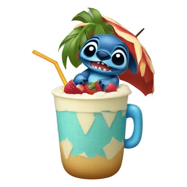 Stitch with pinocolada sticker