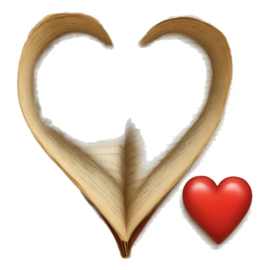 Book page heart  sticker