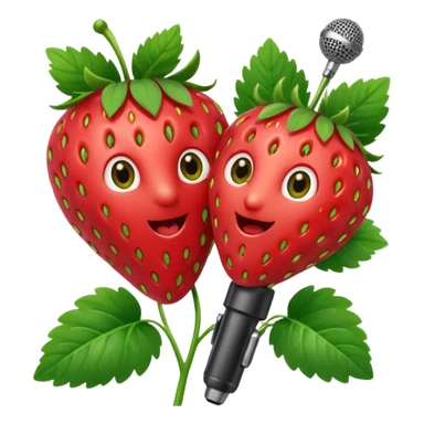 strawberries hold mic sticker