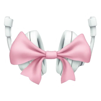 Headphones with a pastel pink preppy bow sticker