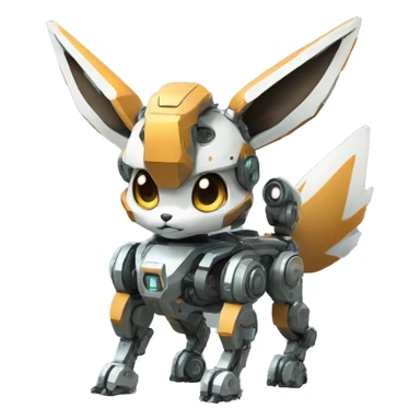 Futuristic mechanical Eevee-mecha full body sticker