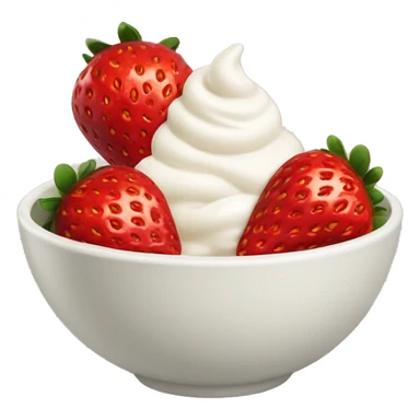 Strawberries with bowl of cream sticker