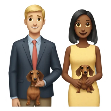 Boy and girl dachshund sticker