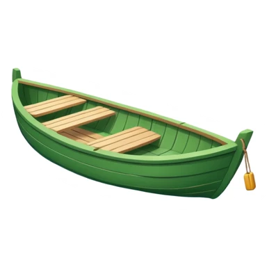 green boat in cartoon  sticker