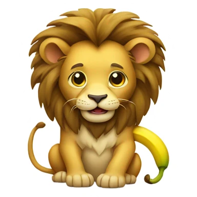 Lion with banana  sticker