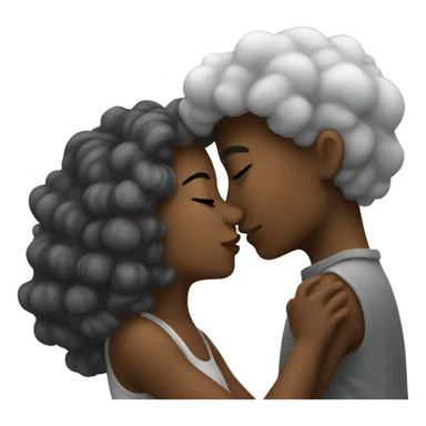 kissing under cloudy sky sticker