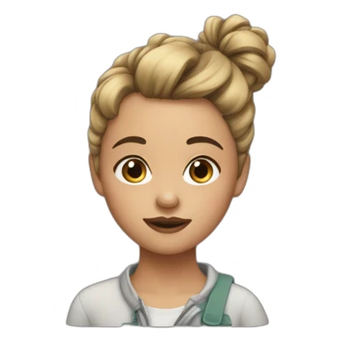 Girl with messy bun sticker