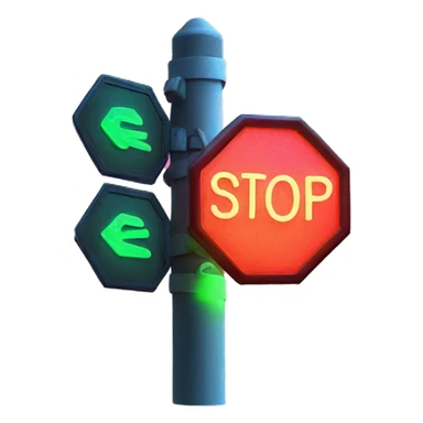 stop sign glowing neon sticker