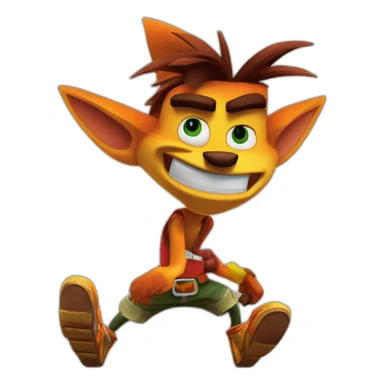 Crash bandicoot qui boit avec rayman sticker