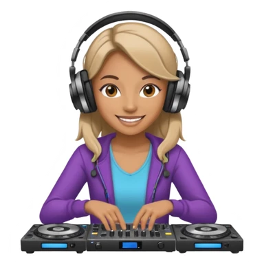 woman dj with setup sticker