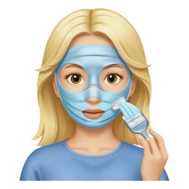 Una chica rubia haciendo skincere sticker