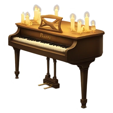 vintage piano with melted candles on top sticker