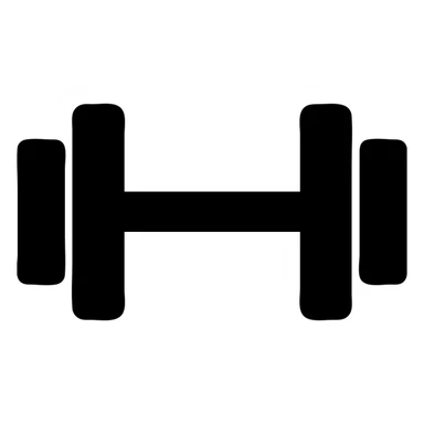 minimalistic dumbbell, solid filled white sticker