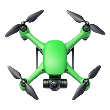 green drone with camera sticker