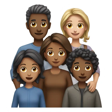 Family of 5 people sticker