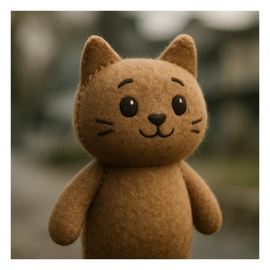 a cat, plush portrait style illustration sticker