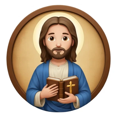 Jesus with bible circle avatar sticker
