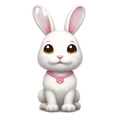 A bunny with a sakura sticker
