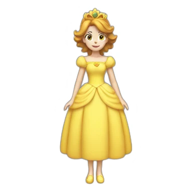 Princess daisy yelllow dress standing sticker