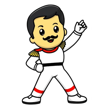 Freddie Mercury in iconic pose sticker