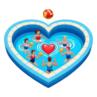 Natación  y voley en un corazón de color  sticker