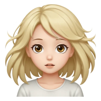 cute anime girl with blowing hair sticker