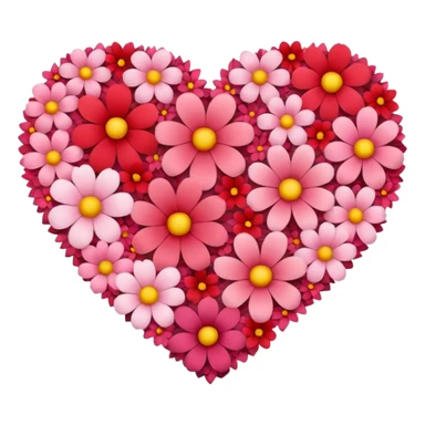 a heart made of flowers sticker