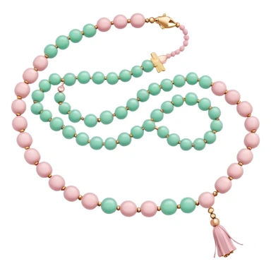 Islamic Prayer beads soft pink and mint sticker