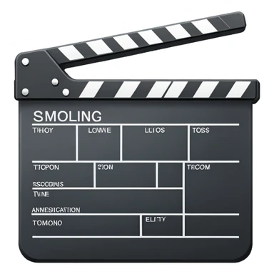 side view of film slate outline, just essential black lines, no color or fill sticker