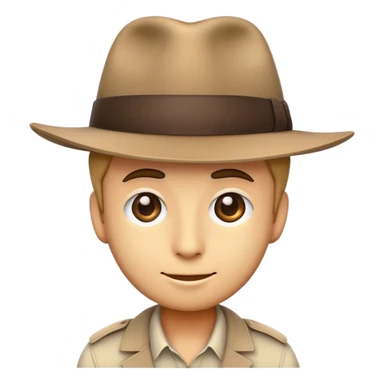 emoji wearing fedora, looking back sticker