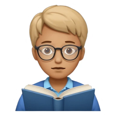 a tired person infront of a book learning in the middle of the night sticker