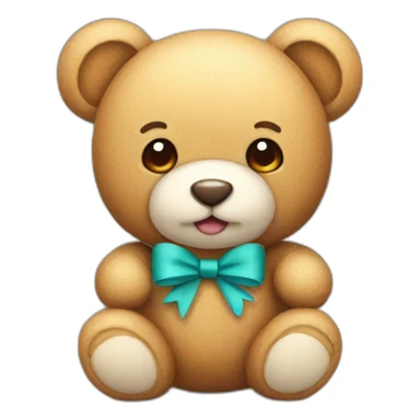A cute teddy with bow sticker
