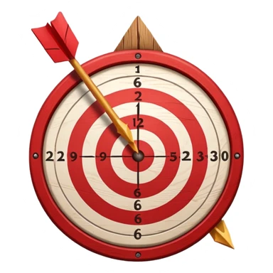 Angled target with an arrow in the center sticker