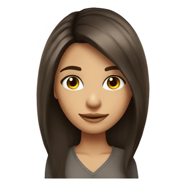 Beautiful brunette long layered hair cut girl pretty posed  sticker