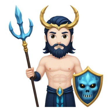 evil with Poseidon trident sticker