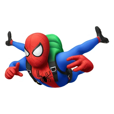 Overweight spider man skydiving sticker