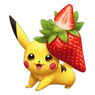 Pikachu with a strawberry hat sticker