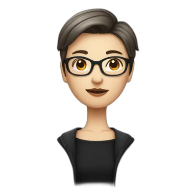 luci - a person with short hair, a nose pearcing, squared glasses, a black wardrobe and is from germany and norway sticker