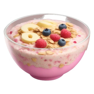 pink overnight oats bowl  sticker